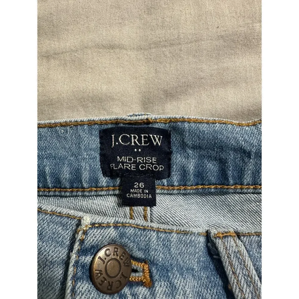 J. Crew Mid-Rise Flare Crop Re-Imagined sz 26